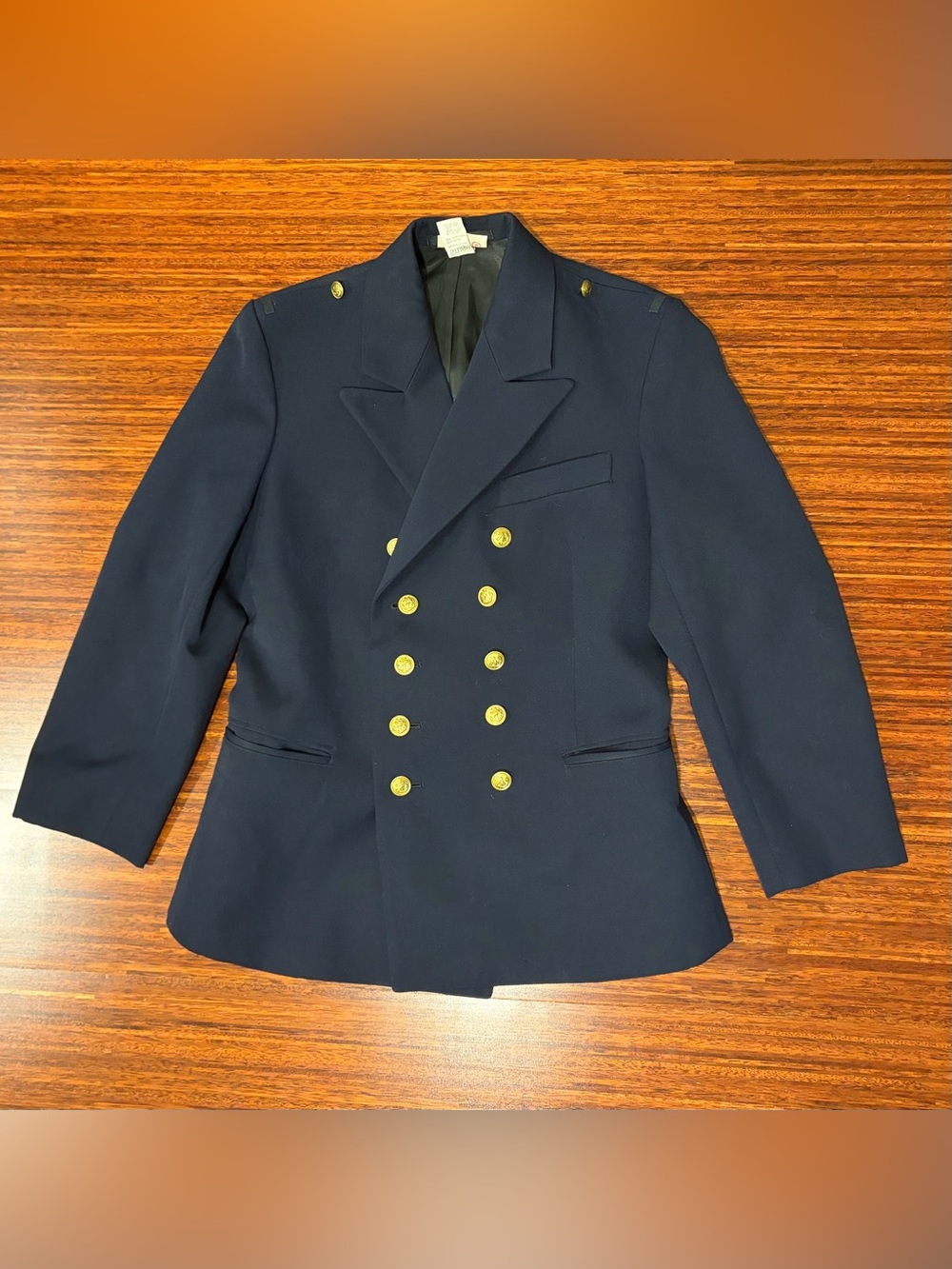 Vintage West German Navy Officer Double Breasted Wool Blazer Jacket Size Small
